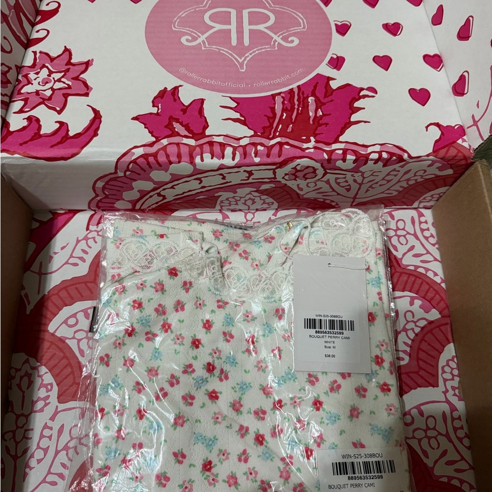 Roller Rabbit Bouquet Pointelle Carmine Cami NWT - Picture 6 of 8